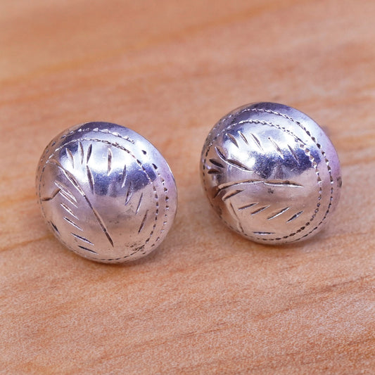 Vintage Sterling silver handmade earrings, puffy 925 studs