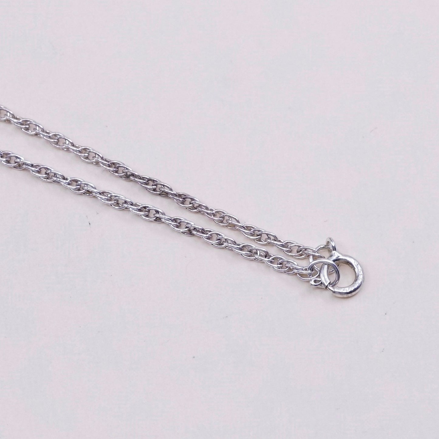 30”, 2mm, vintage Sterling silver necklace, 925 Singapore rope chain