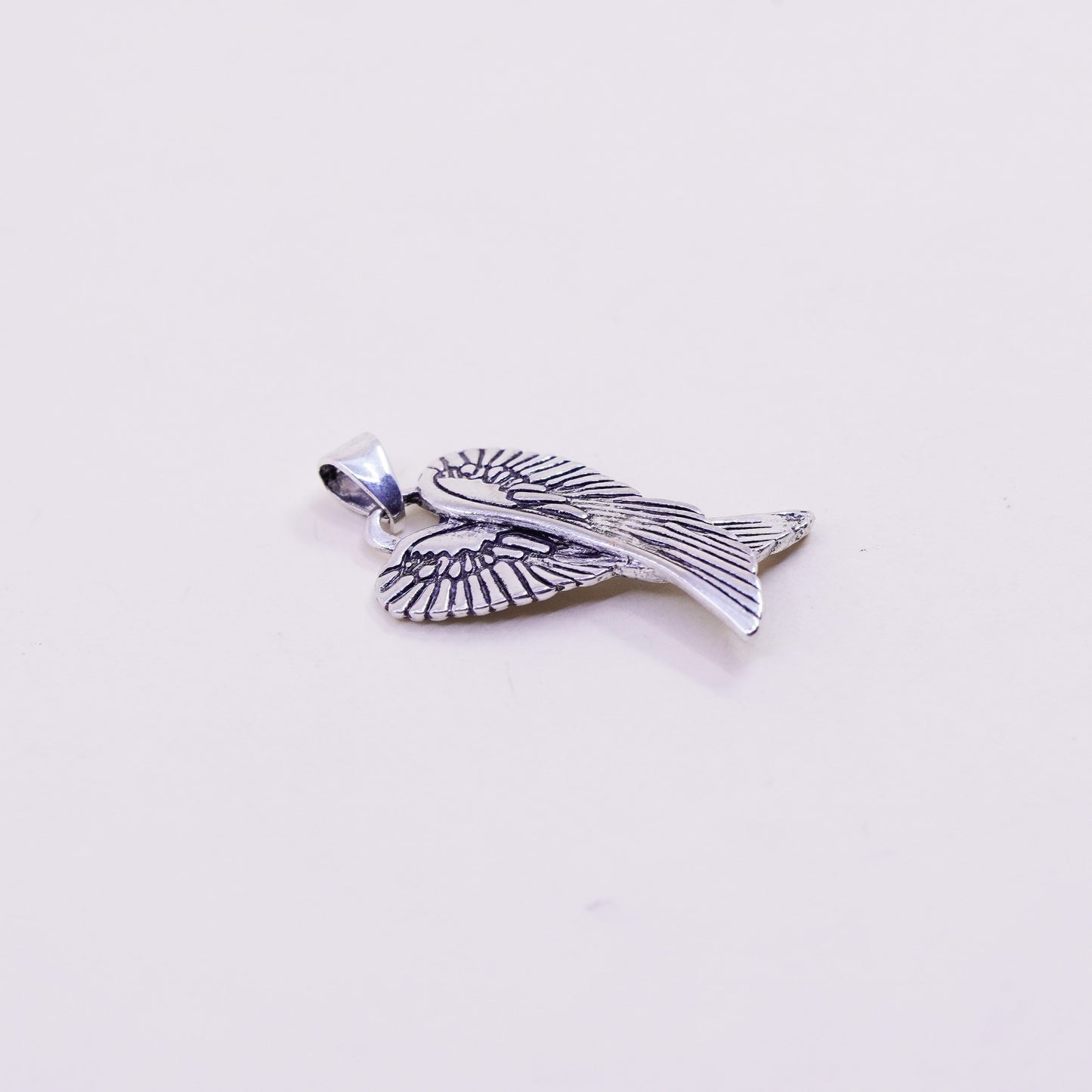 Vintage Sterling silver handmade pendant, 925 wings