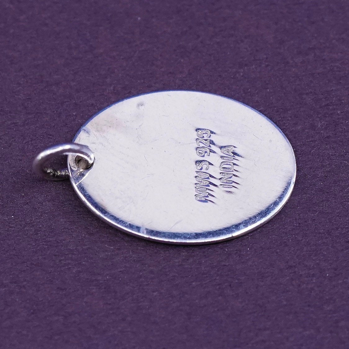 vtg MWS Sterling silver handmade initial "L" pendant, 925 tag charm