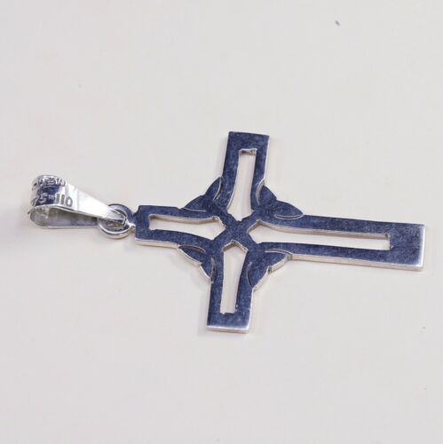 Vintage Mexico TS-110 Sterling Silver Handmade Pendant, 925 silver cross