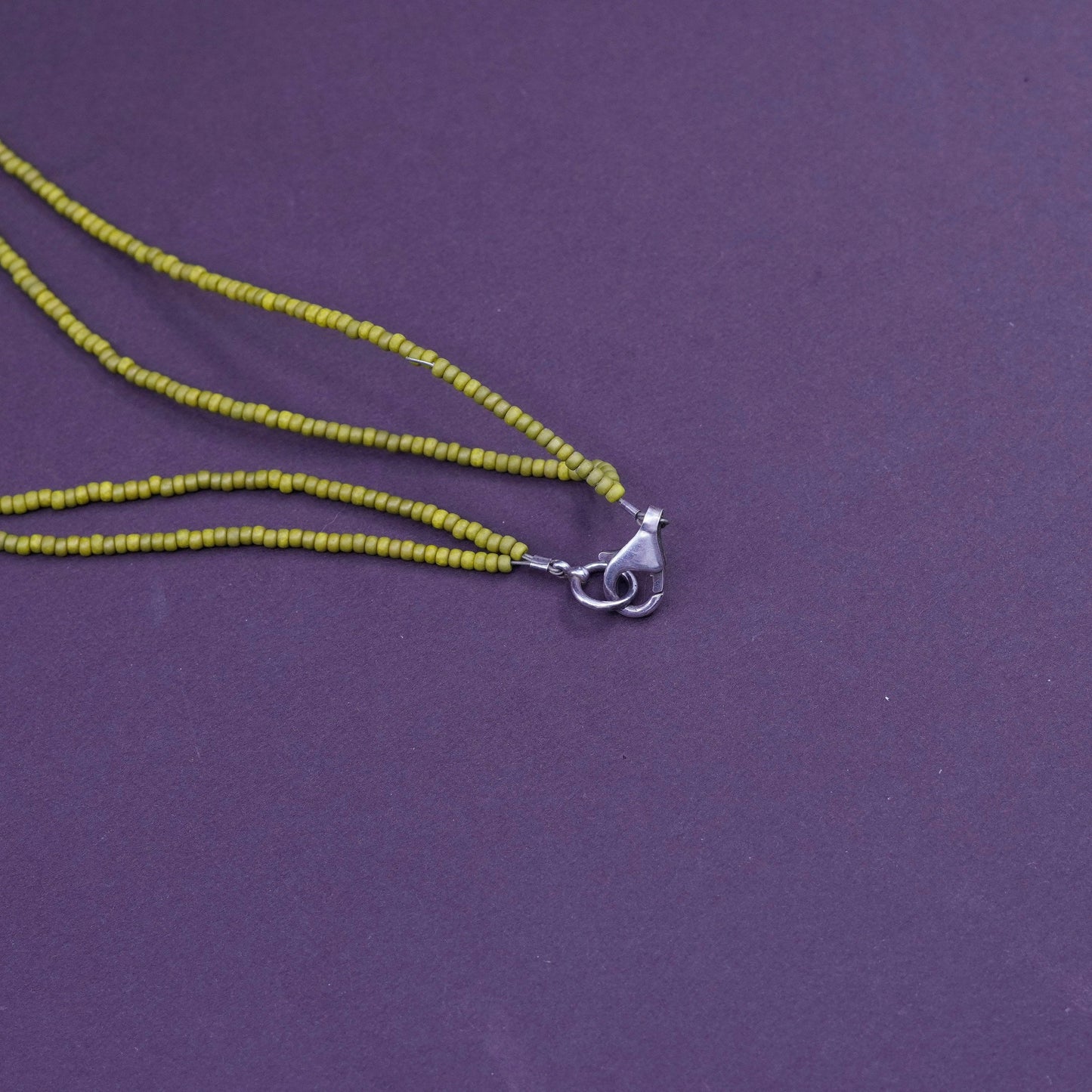 15”, sterling silver handmade necklace, 925 heishi chain resin flower pendant