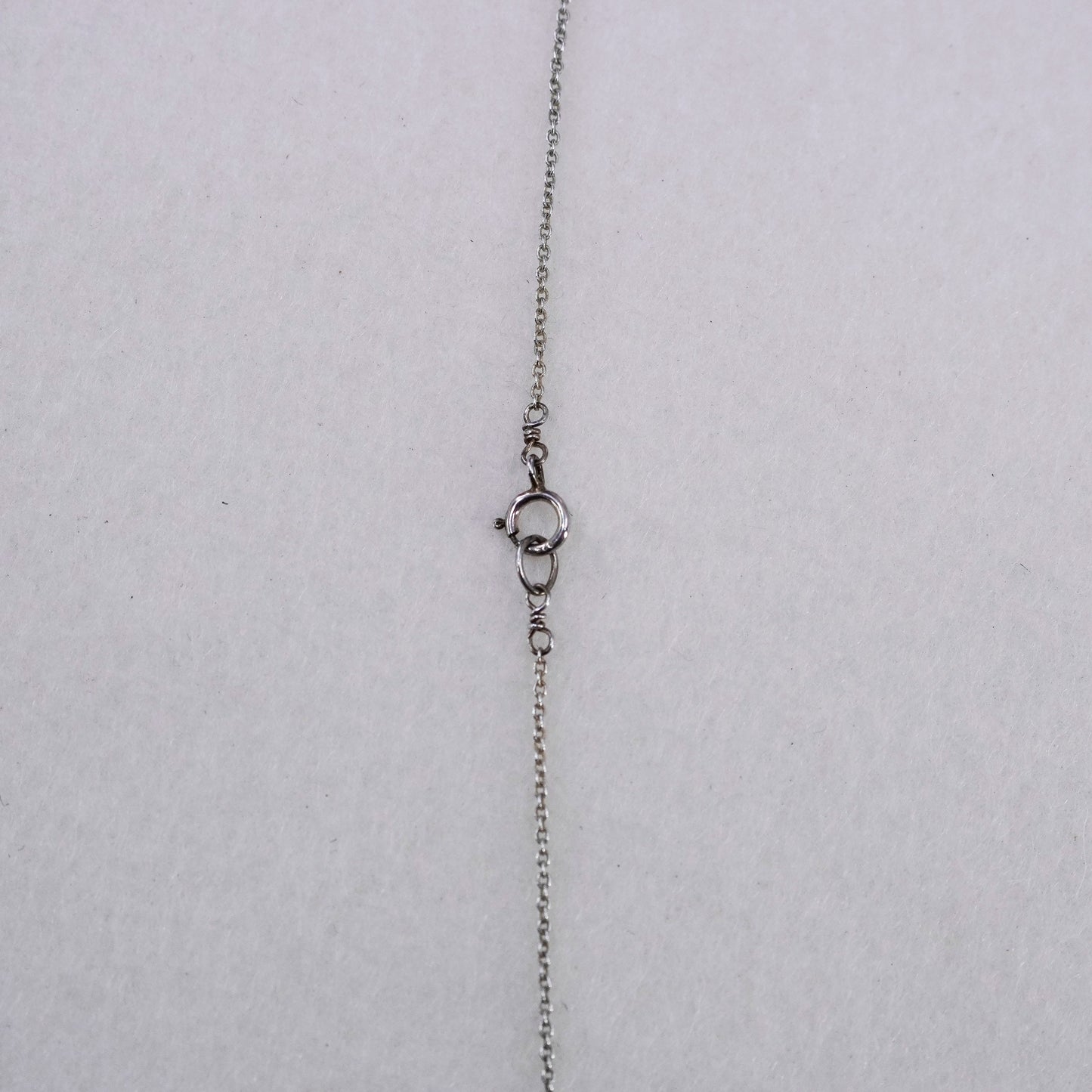 18”, vintage Sterling silver necklace, 925 circle chain with bar pendant