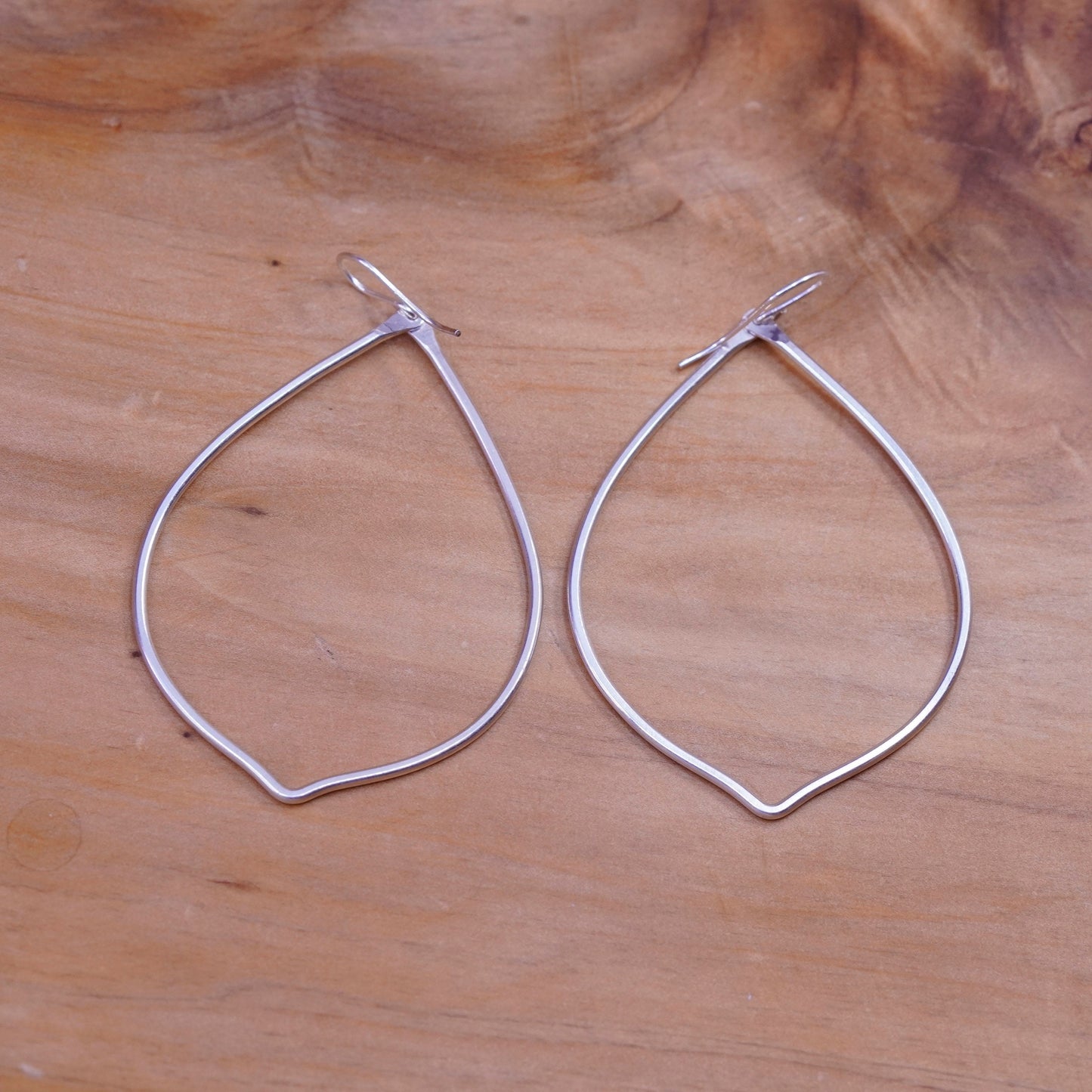 1”, Vintage Sterling silver handmade earrings, 925 teardrop drops