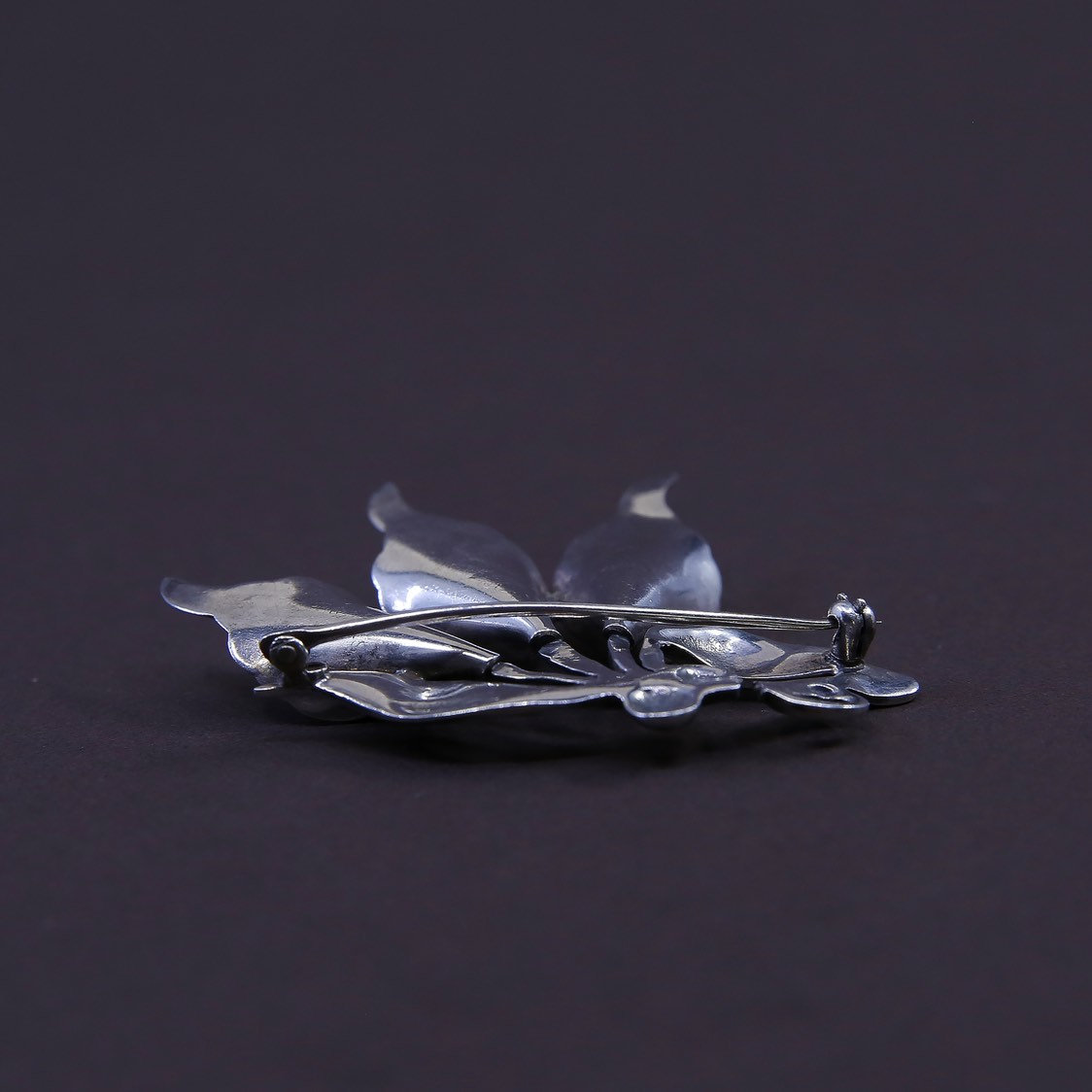 vtg meixco handmade sterling 925 silver lily flower shaped brooch