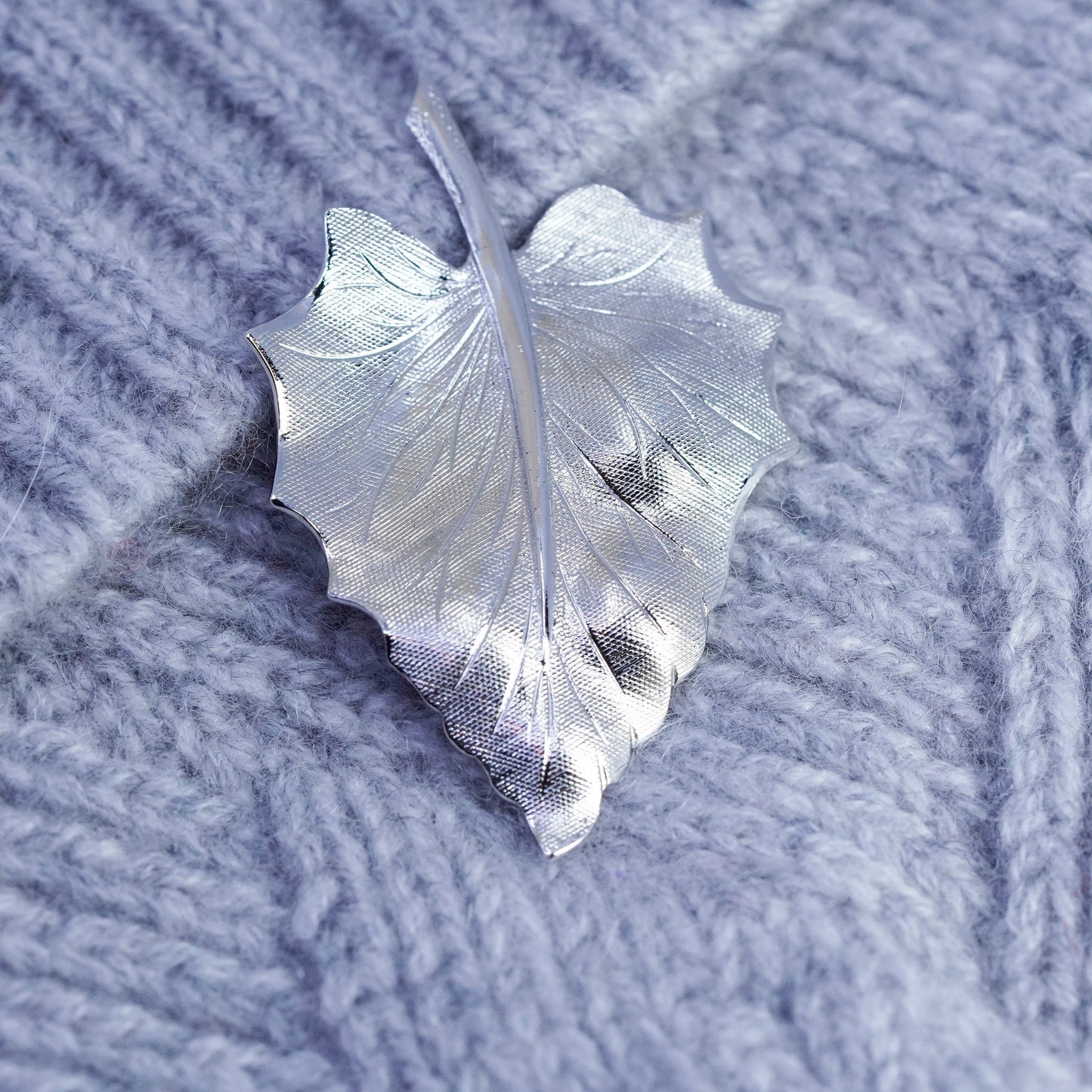 Vintage danecraft sterling silver handmade brooch, 925 maple leaf pin