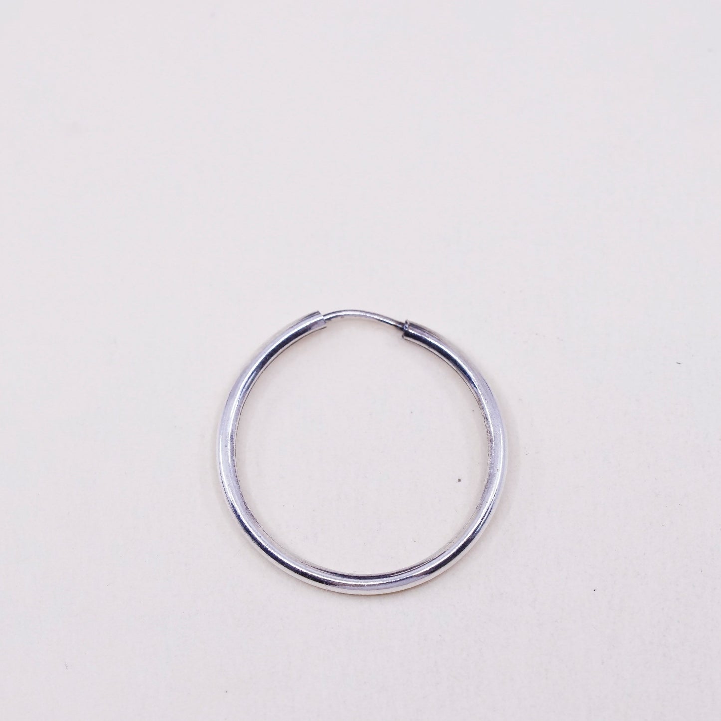 0.75”, VTG sterling 925 silver loop earrings, minimalist primitive hoops