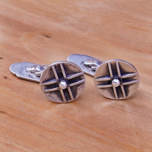 Vintage Denmark S Christian handmade sterling silver cufflink, 925 cuff links