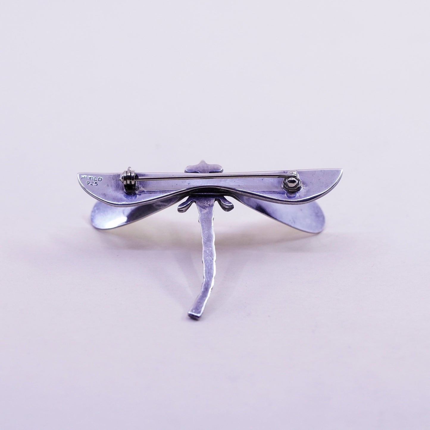 Vintage Sterling silver handmade brooch, 925 dragonfly pin