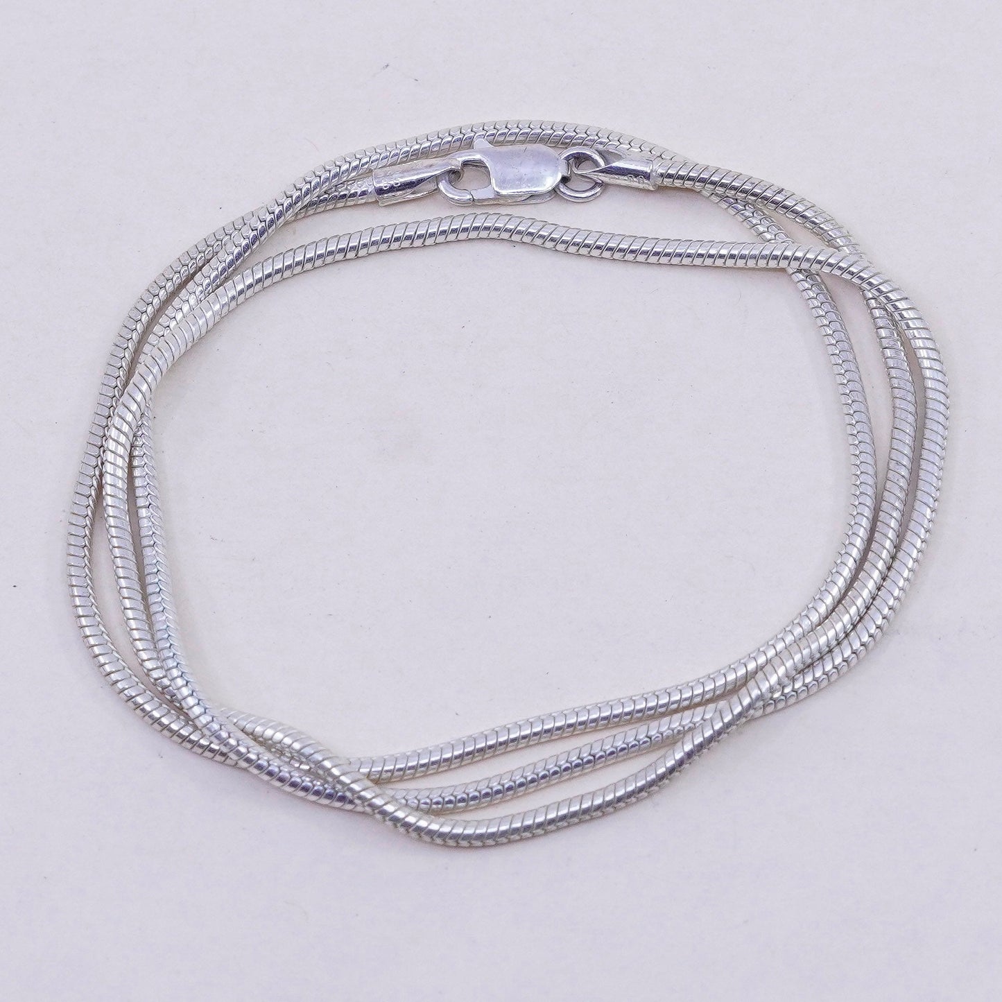 20”, 1.6mm, Vintage sterling silver snake chain, India 925 necklace