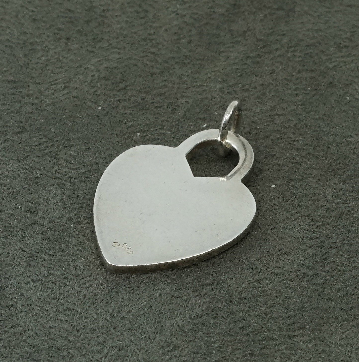vtg Sterling silver handmade pendant, 925 heart w/ name monogram "DWB"