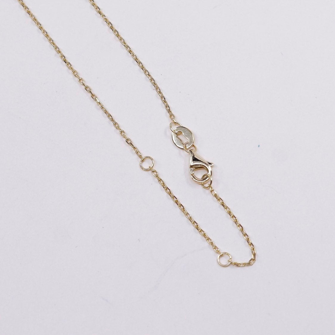 18+2”, Vermeil gold sterling silver necklace, 925 circle chain w/ round pendant