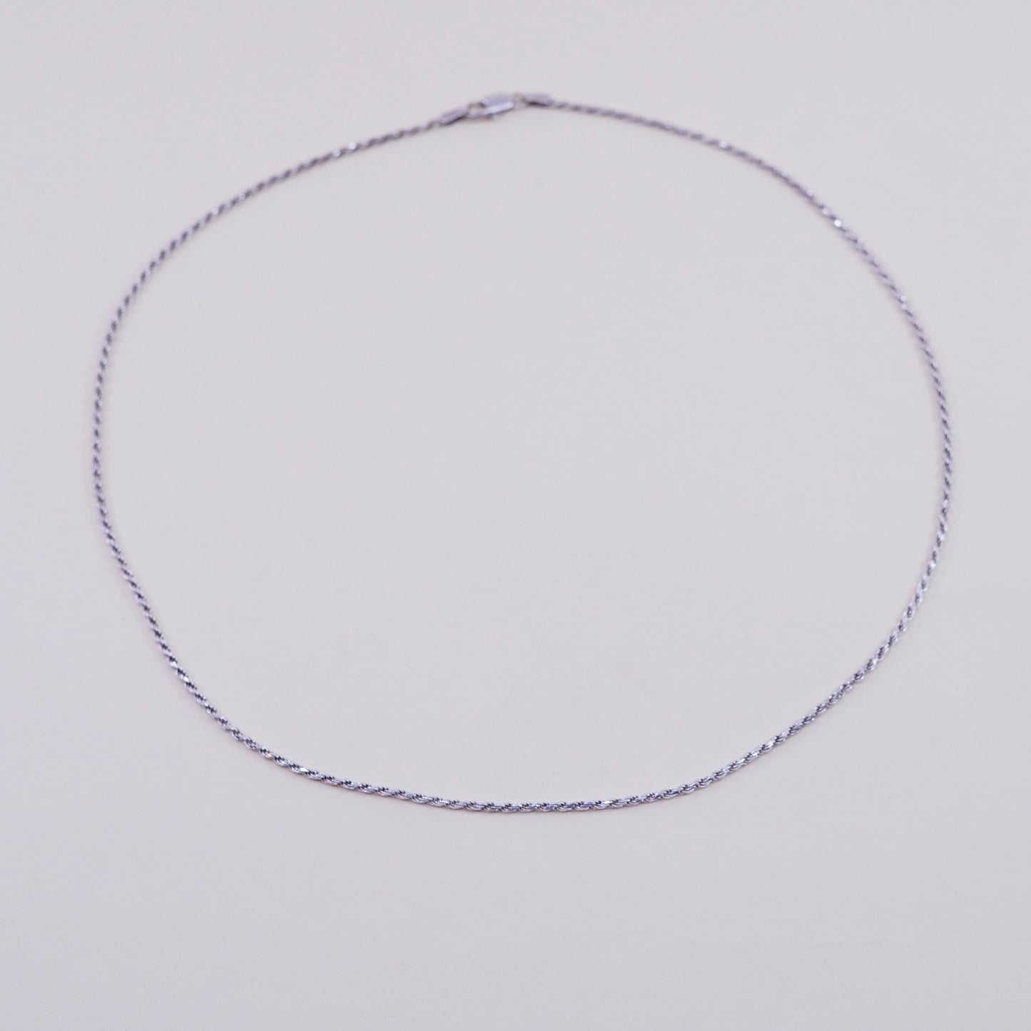 18” 1.6mm, vintage sterling silver necklace, 925 rope chain