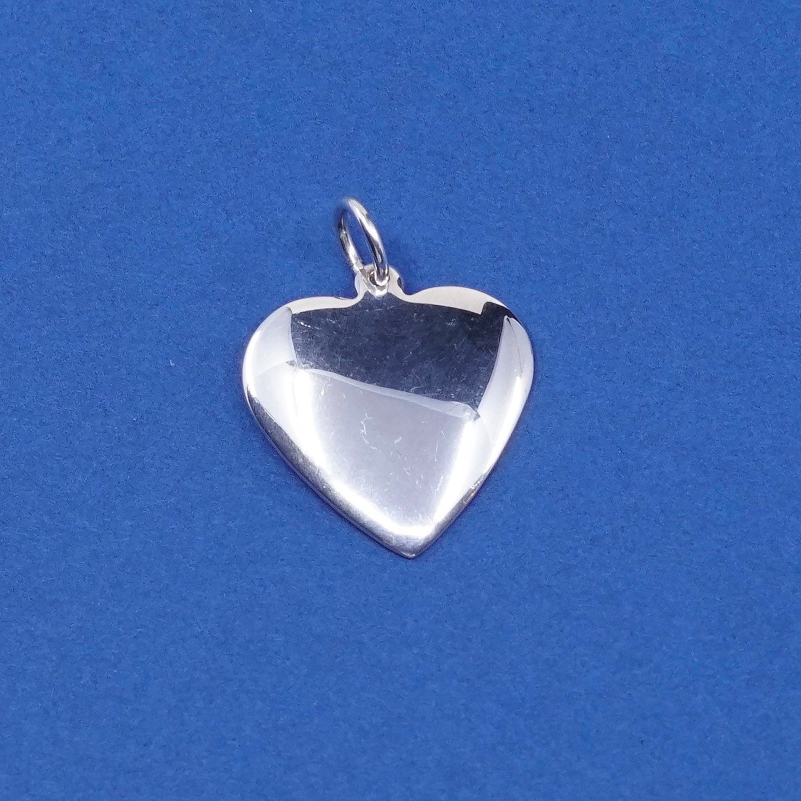 vtg sterling silver handmade pendant, 925 heart charm