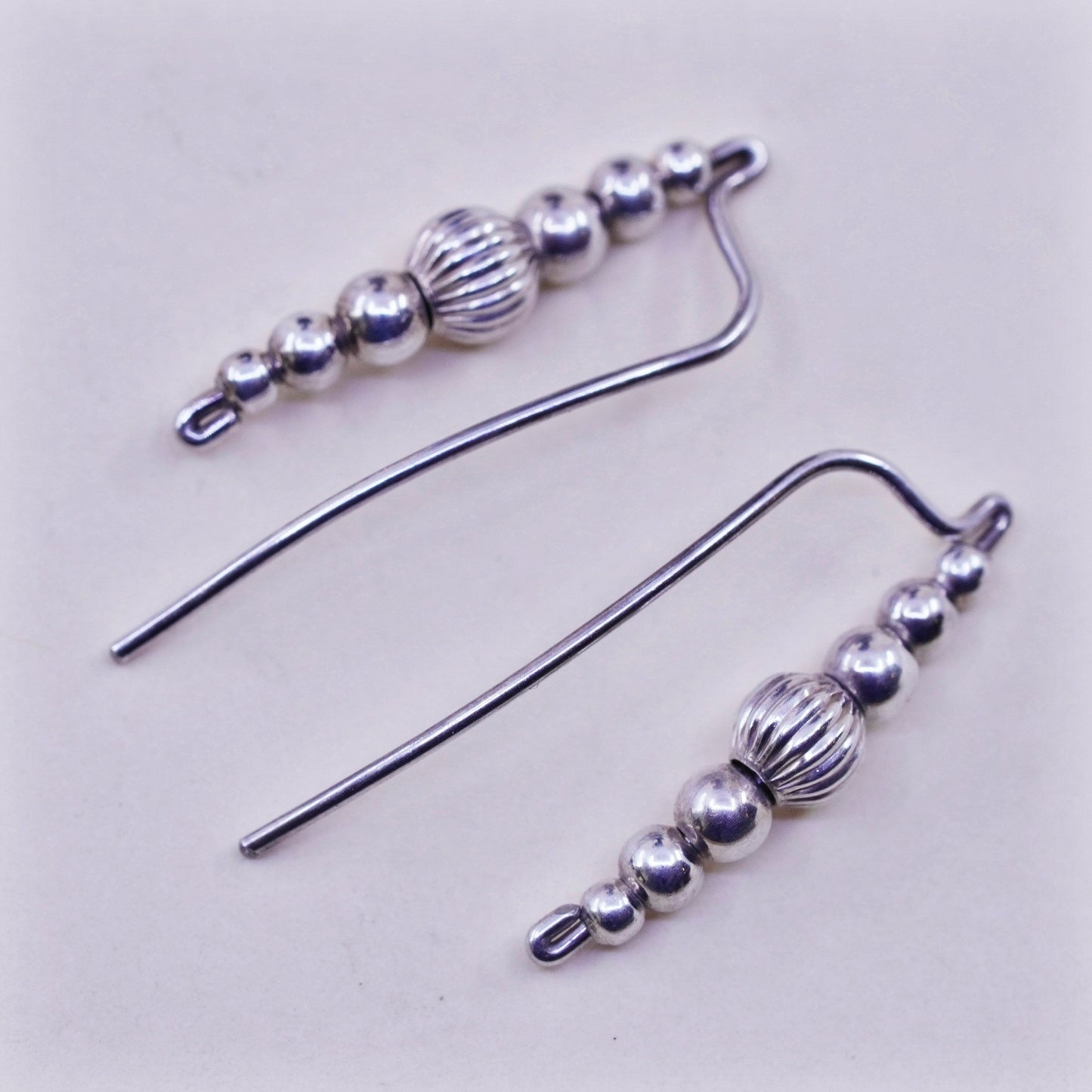 Vintage Sterling 925 silver handmade earrings and beads
