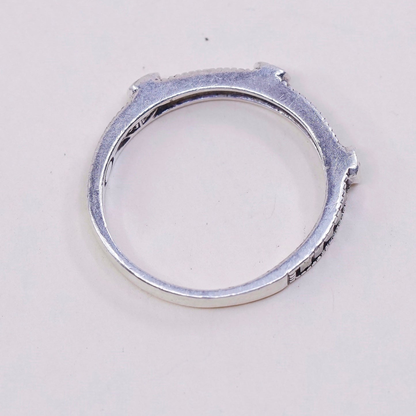 sz 6.5, VTG Judith jack Sterling silver handmade ring, 925 w/ marcasite