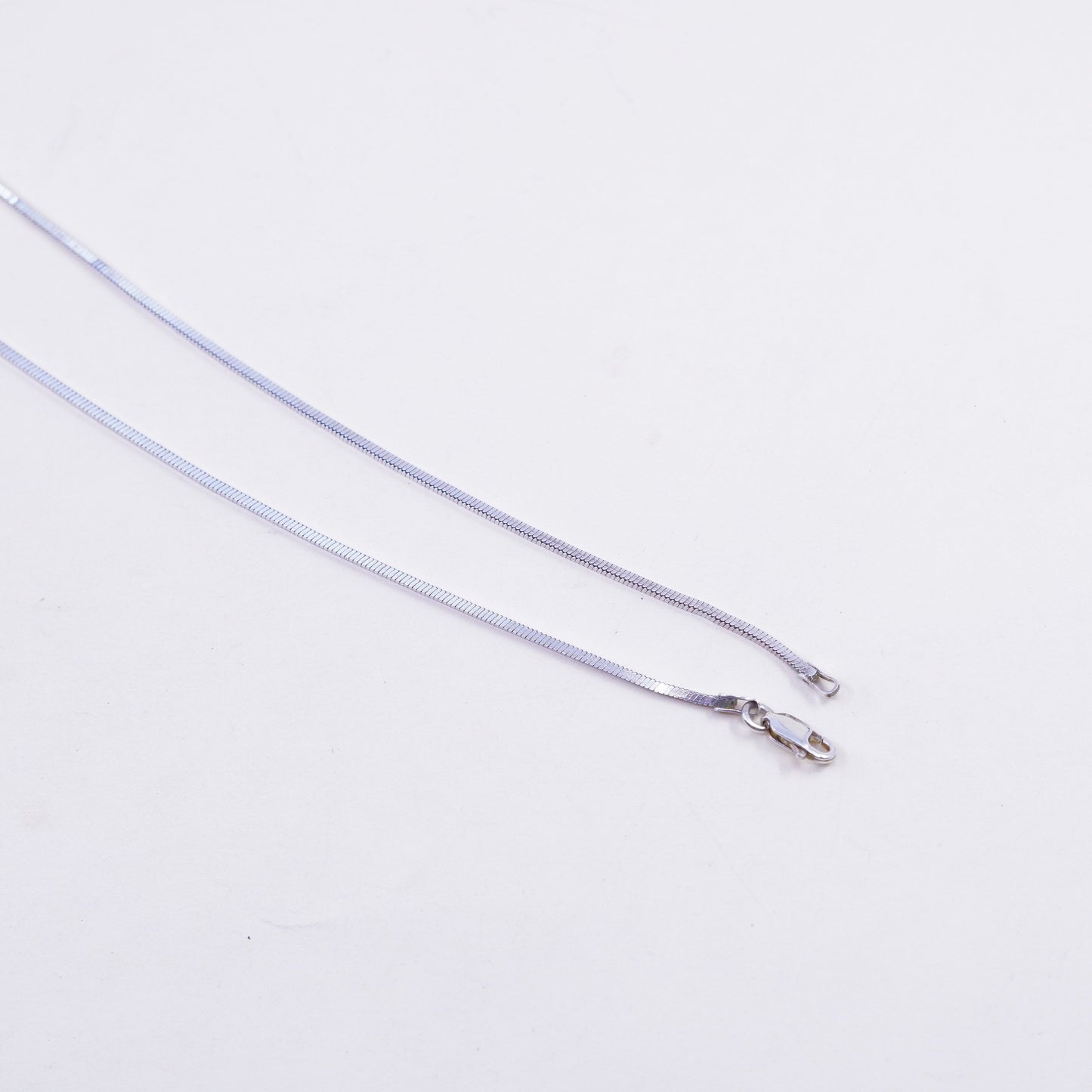 20”, 1mm, Vintage sterling silver square snake chain, Italy 925 necklace