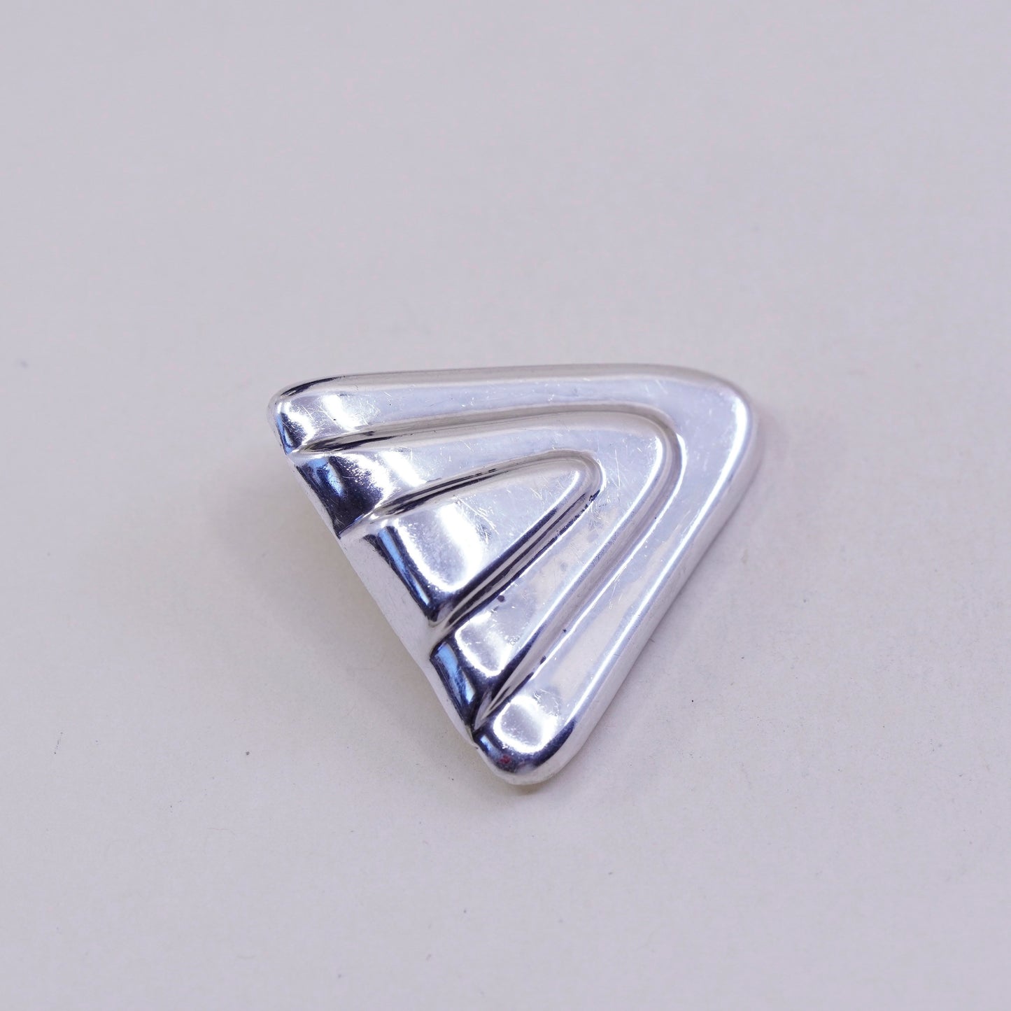 vintage Modern handmade Sterling clip on, 925 silver Ribbed earrings