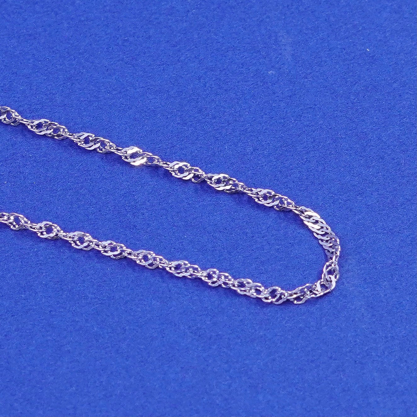 18”, 2mm, Sterling silver handmade necklace, 925 twisted curb link chain