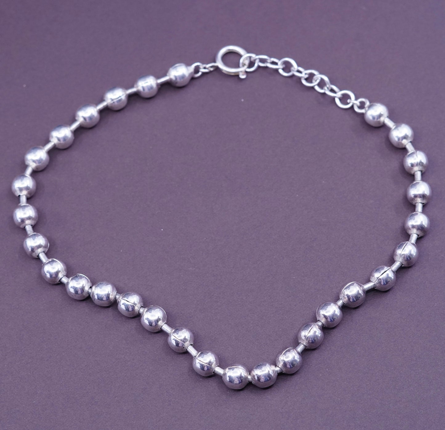 16”, vintage Sterling silver handmade necklace, Italy 925 beads chain