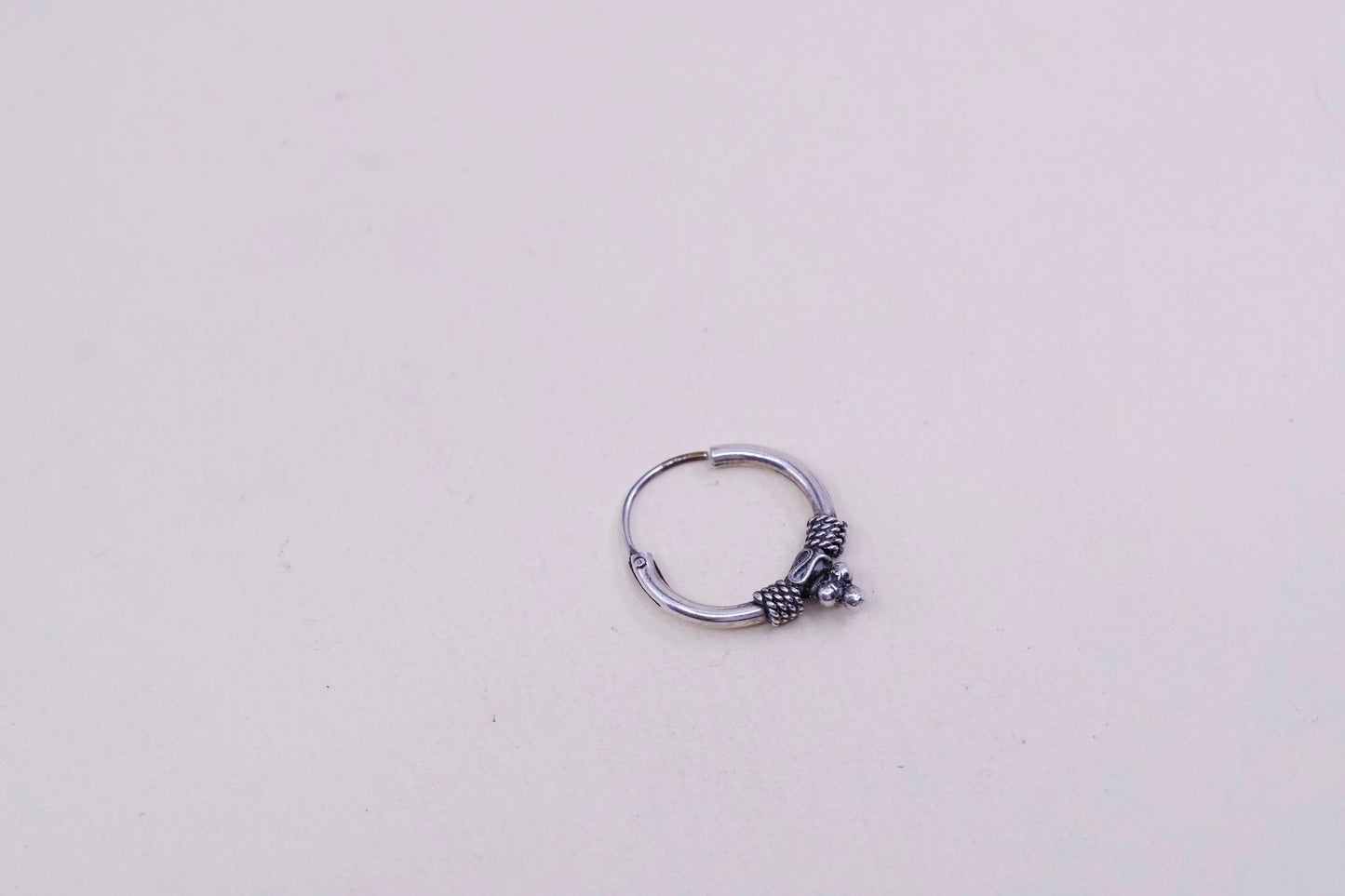 0.5”, Vintage sterling silver loop earrings, minimalist, 925 twisted hoops