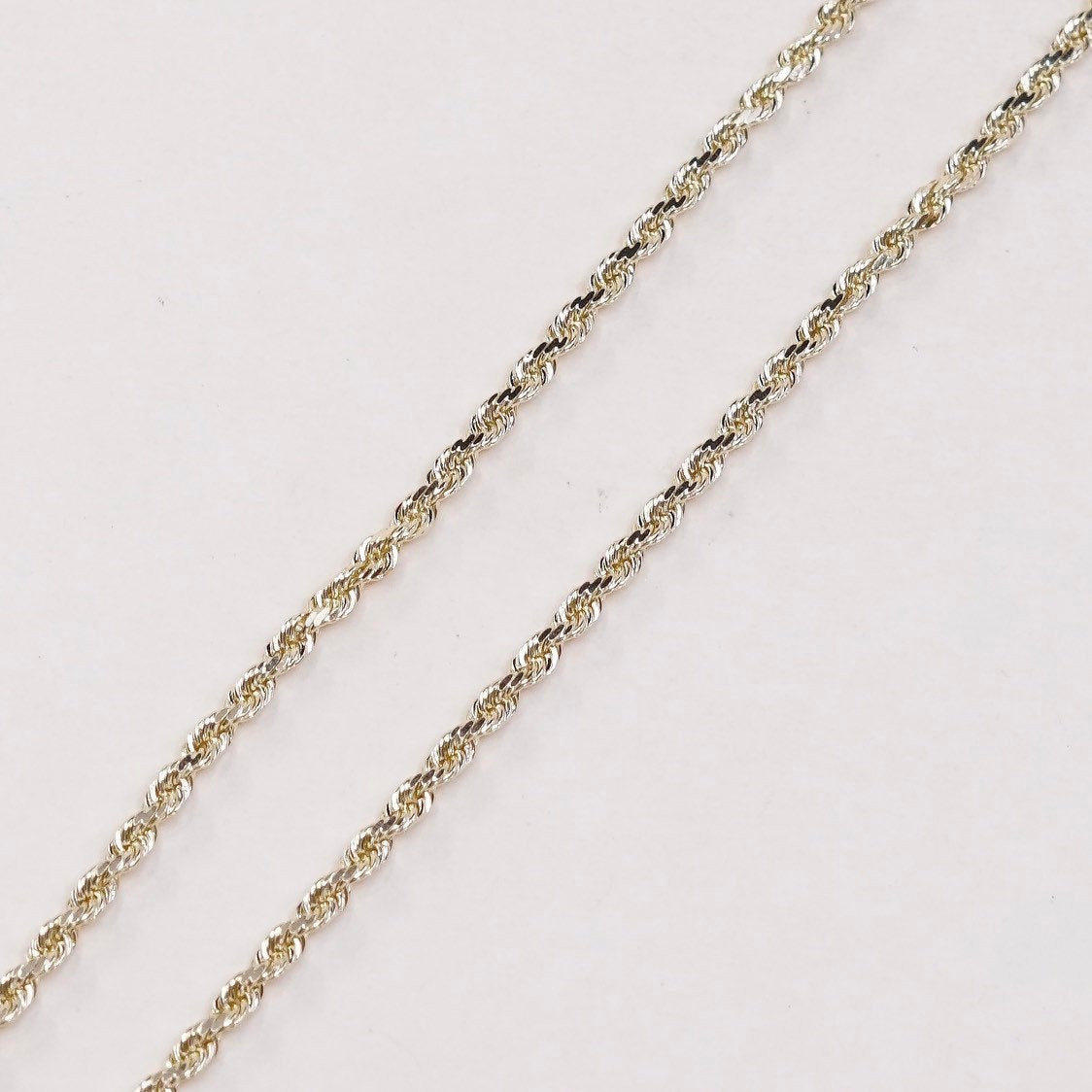20", 2mm, vtg BBB14K gold chain, solid 585 Italy French rope necklace