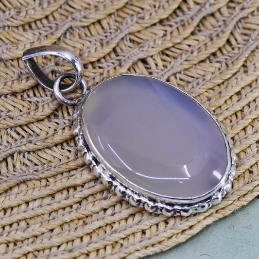 Vintage Sterling 925 Silver Handmade Pendant with moonstone and beads