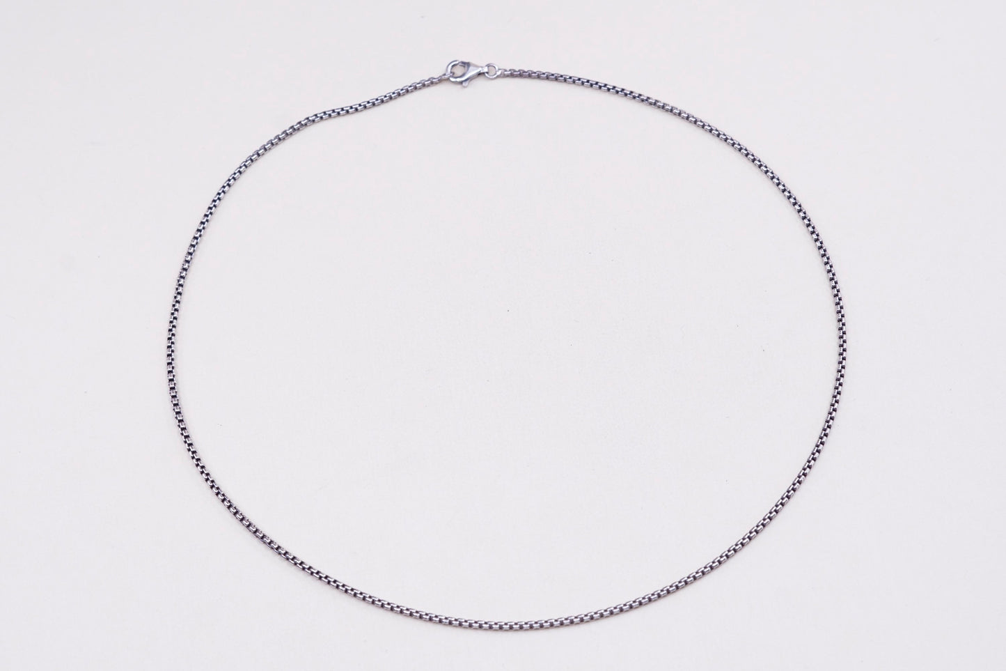 16”, 2mm, Vintage sterling silver Italy 925 silver box chain, necklace