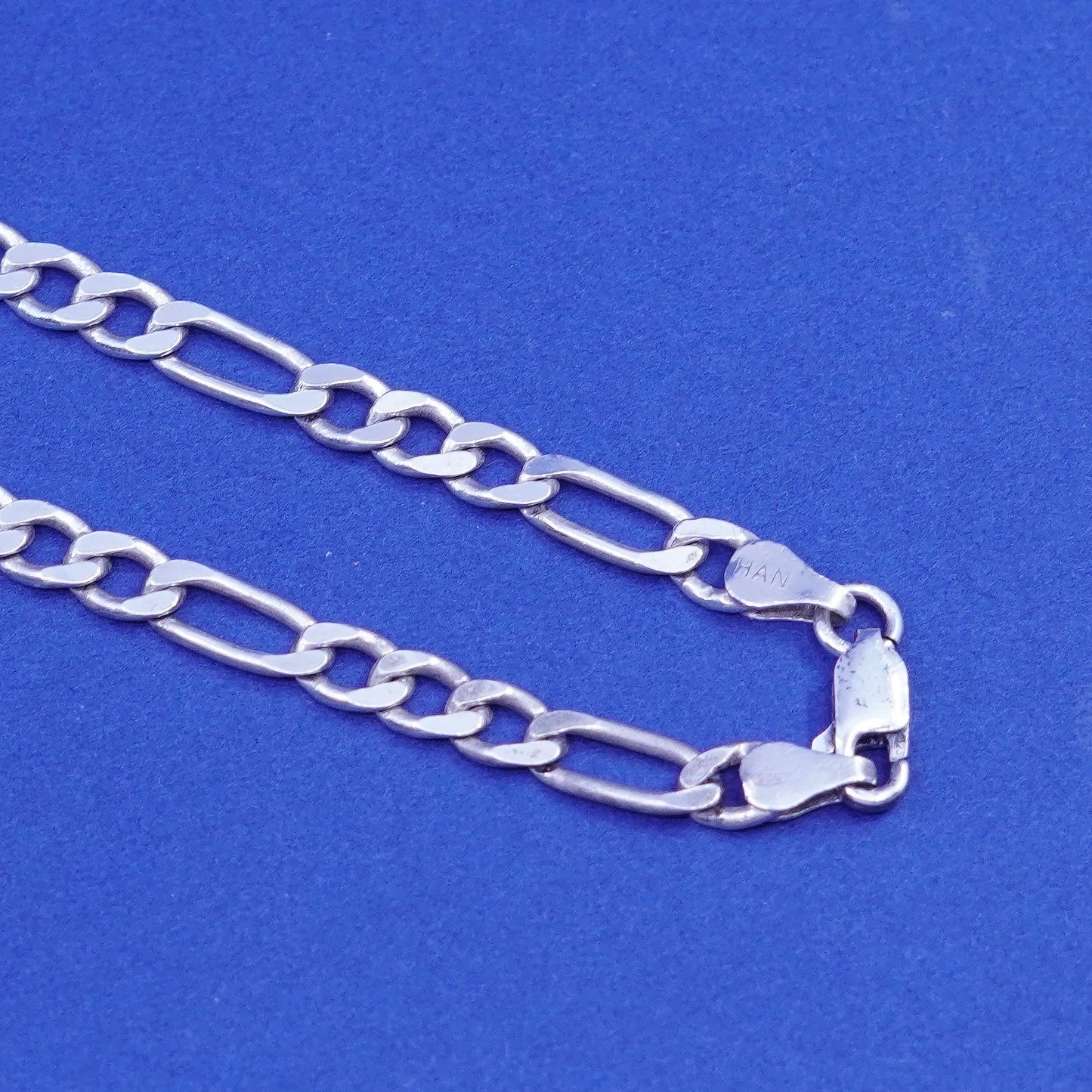 20”, 5mm, vintage Sterling silver handmade necklace, 925 Figaro link chain