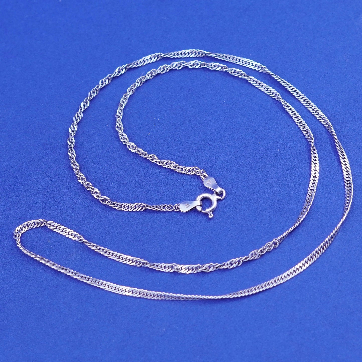 20”, 2mm, Sterling 925 silver handmade necklace, 925 twisted curb link chain