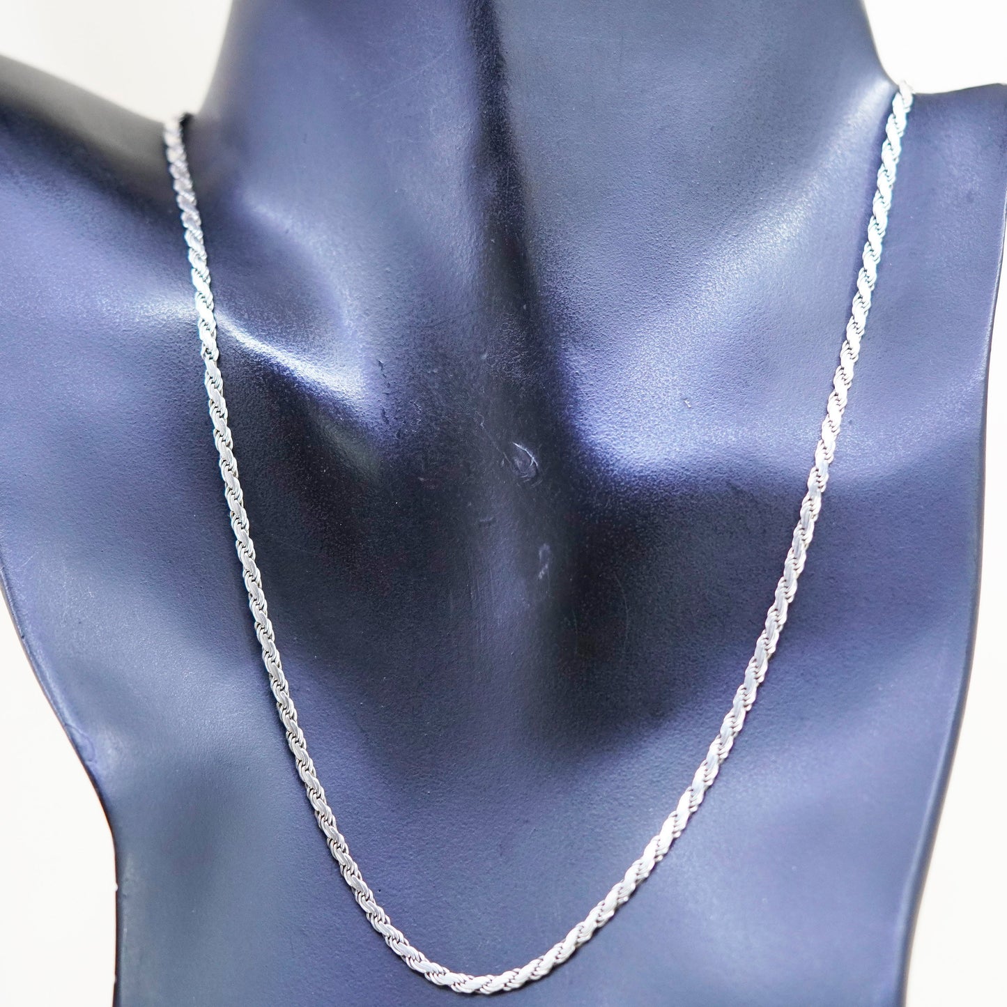 18”, 3mm, Vintage danecraft sterling 925 silver flatten nugget chain, necklace