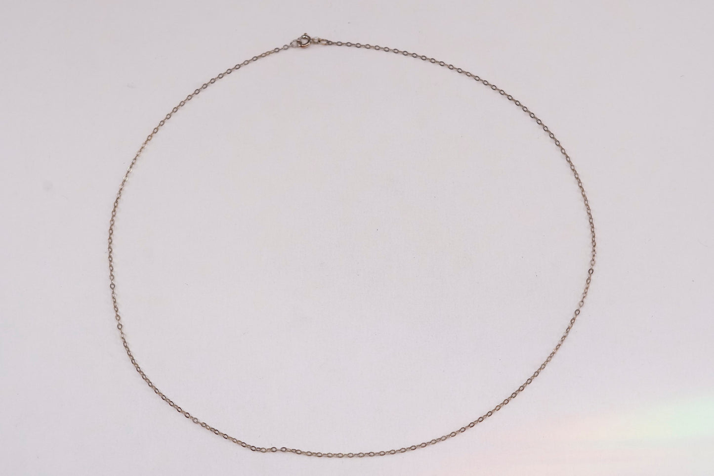 18”, vermeil gold over sterling silver flatten circle chain, Italy 925 necklace