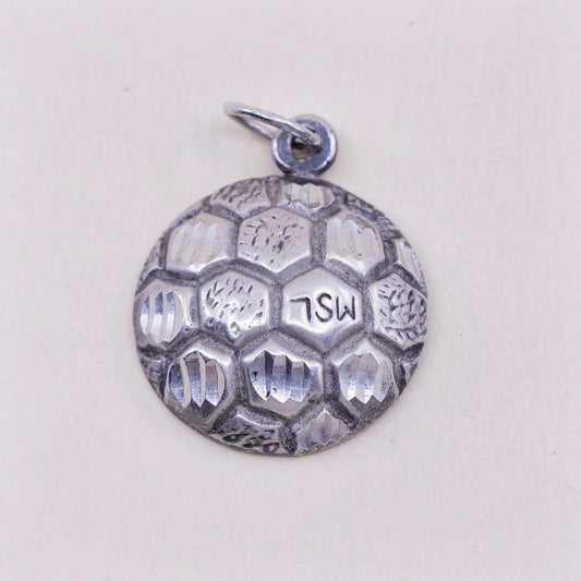 MSL major league soccer sterling silver charm, 925 silver football, soccer tag