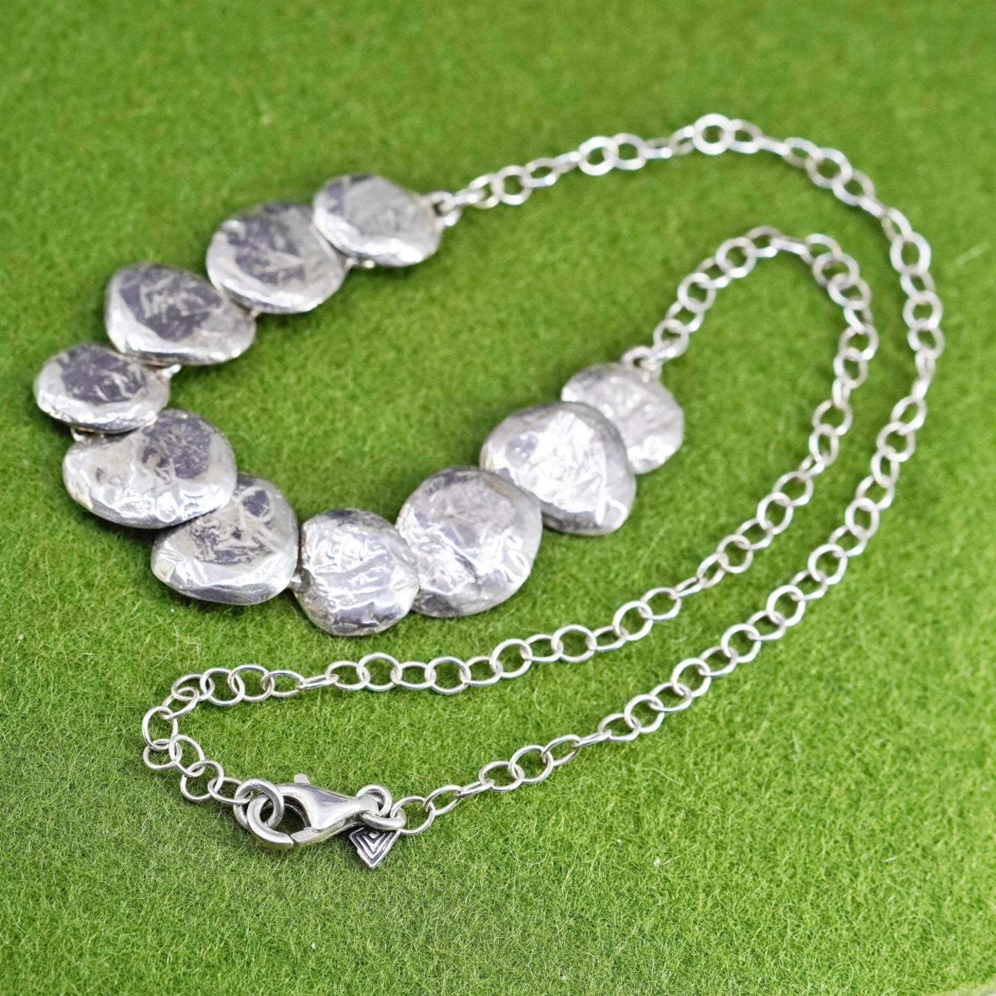 18”, SILPADA 925 Sterling Silver STILL Hammered Circle Disc Necklace N1984