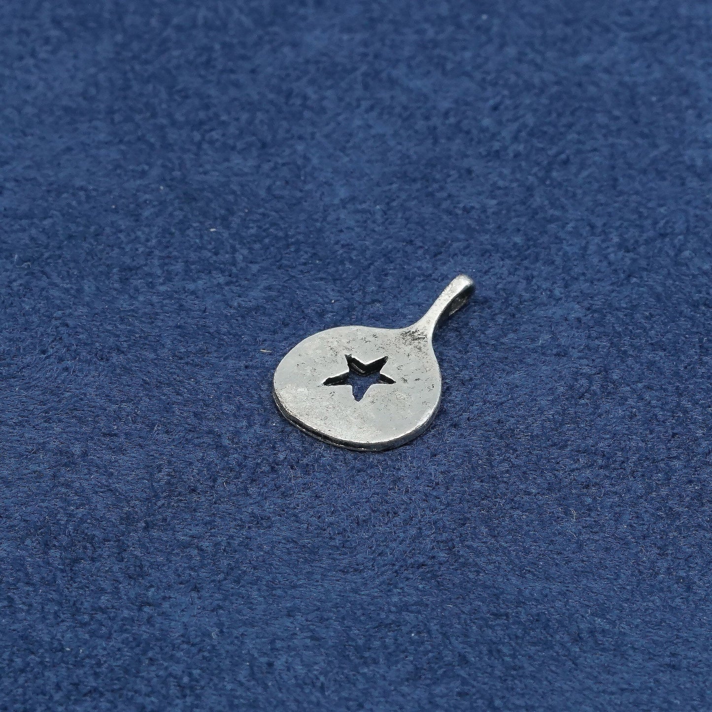 vtg Sterling silver handmade pendant 925 tag charm w/ star cut out