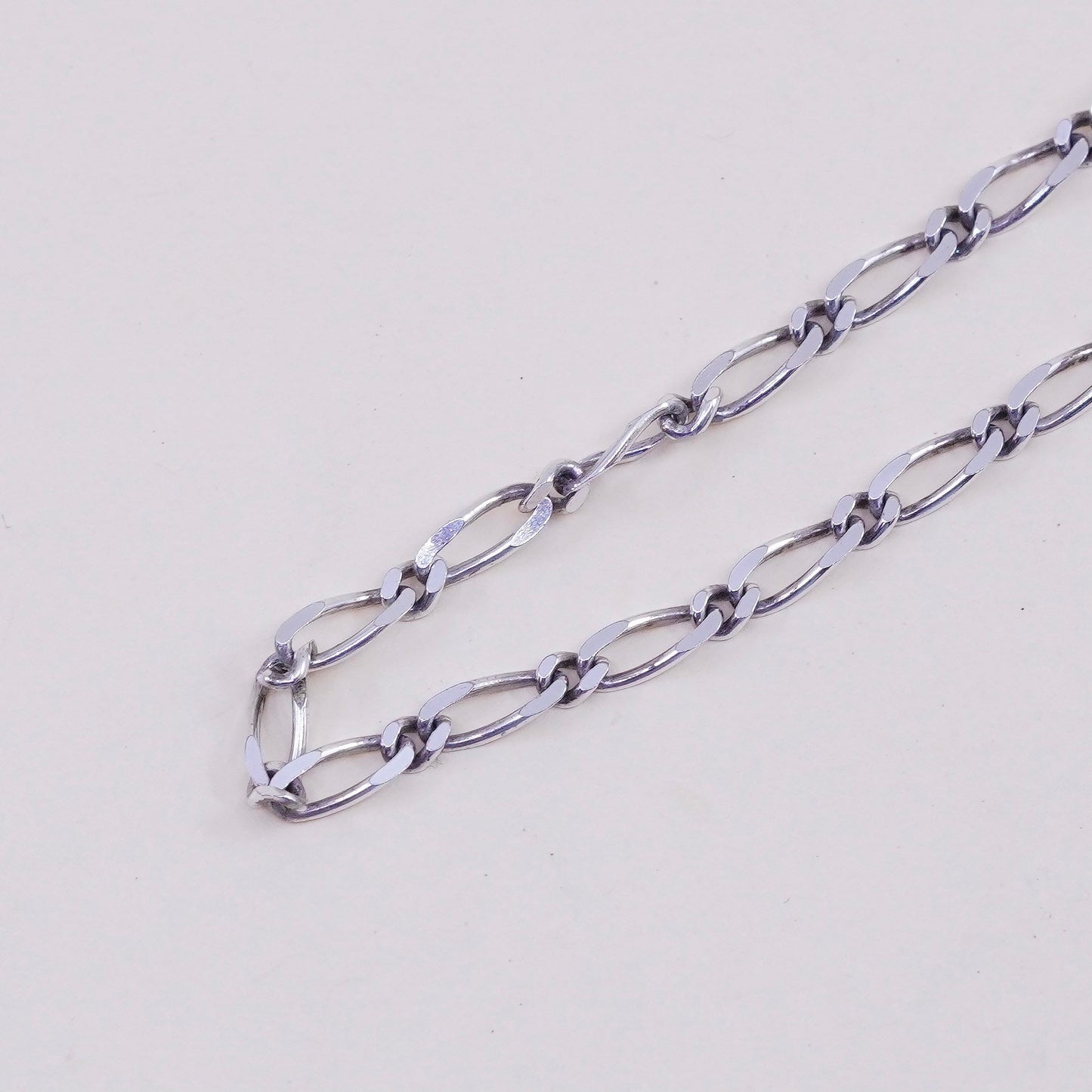 30”, 4mm, Vintage sterling silver figaro chain, 925 men’s necklace