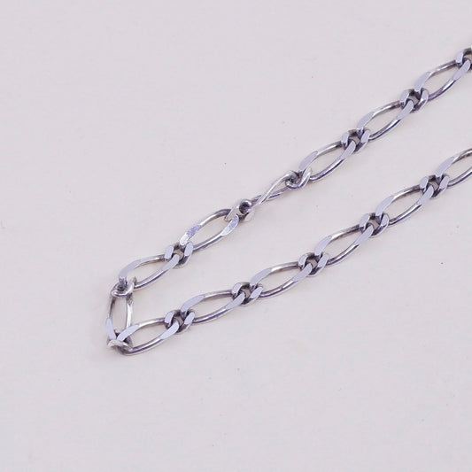 30”, 4mm, Vintage sterling silver figaro chain, 925 men’s necklace