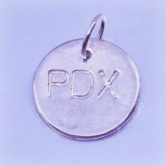 Antique Sterling 925 silver charm, initial monogram “PDX”