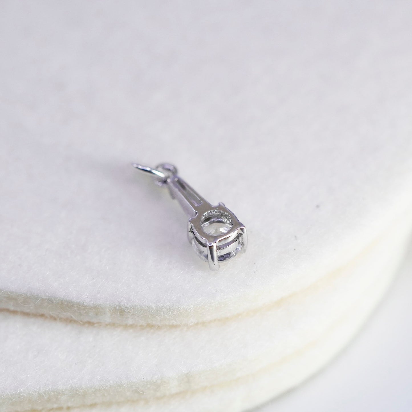 Vintage sterling 925 silver cz pendant charm