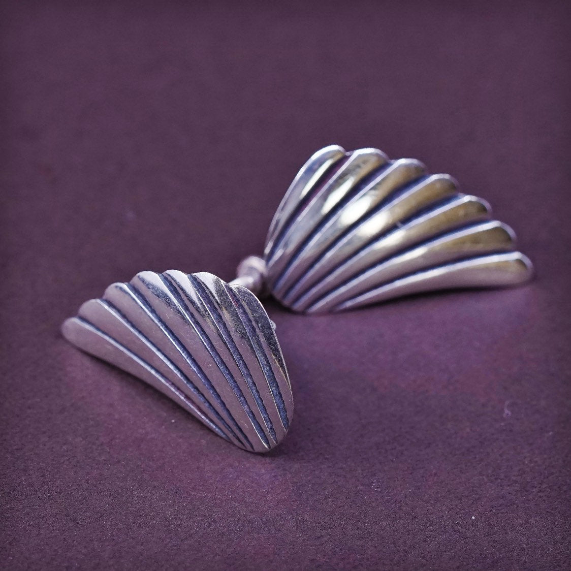 VTG Sterling silver handmade Studs, 925 wings screw on earrings