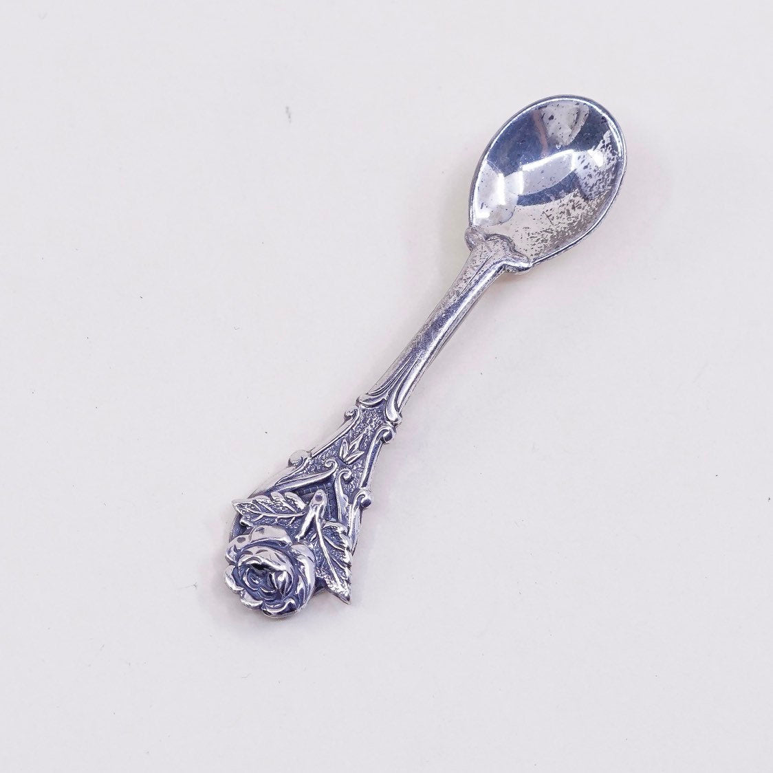 vtg sterling silver handmade brooch, 925 spoon pin by jewel art