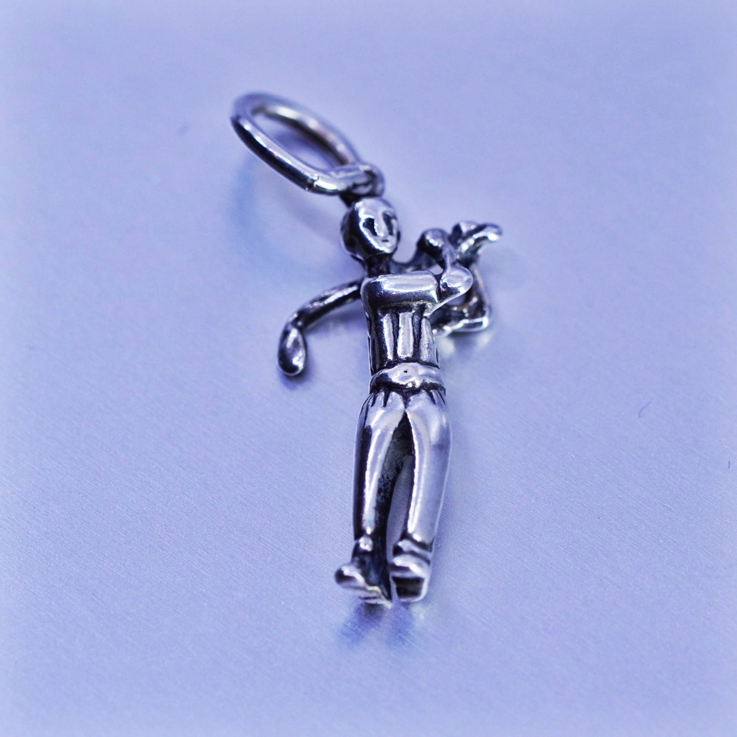 Antique Sterling silver handmade 925 golfer player charm