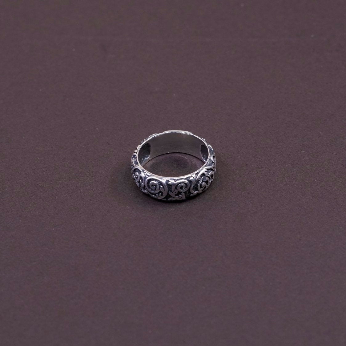 sz 6, vtg carolyn pollack relios Sterling silver handmade ring, 925 flower band