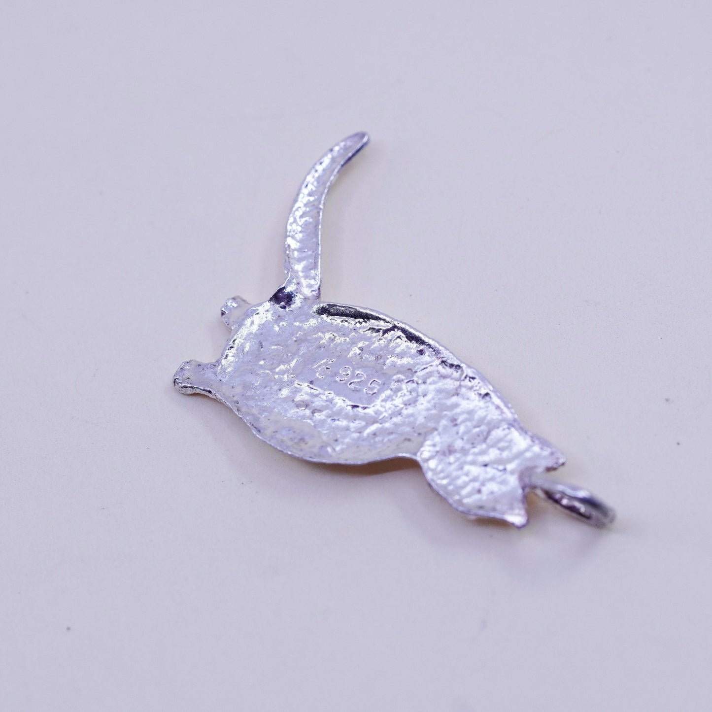 Vintage Sterling silver handmade pendant, 925 kitty cat