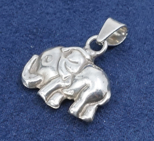 vtg Sterling silver handmade pendant, 925 elephant charm