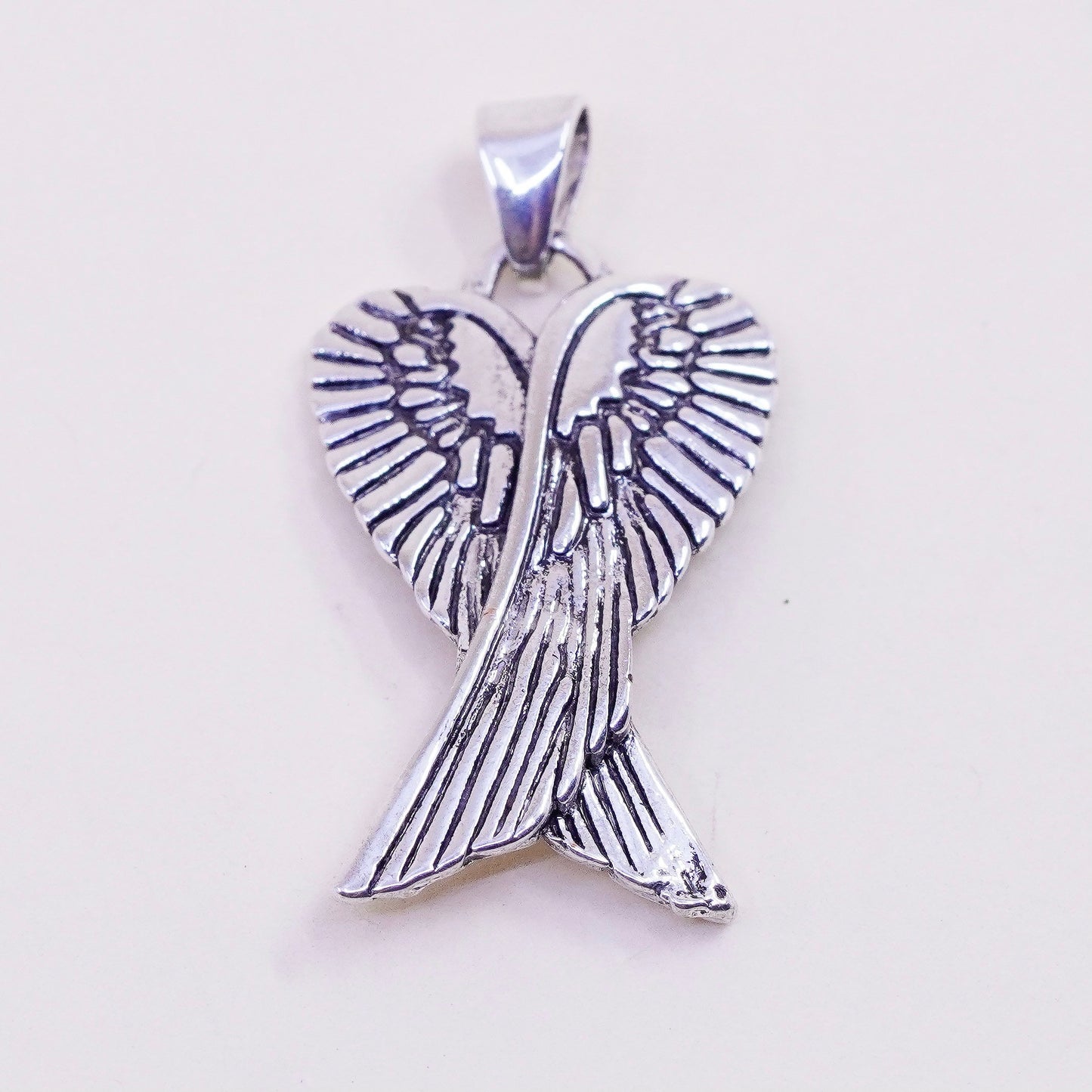 Vintage Sterling silver handmade pendant, 925 wings