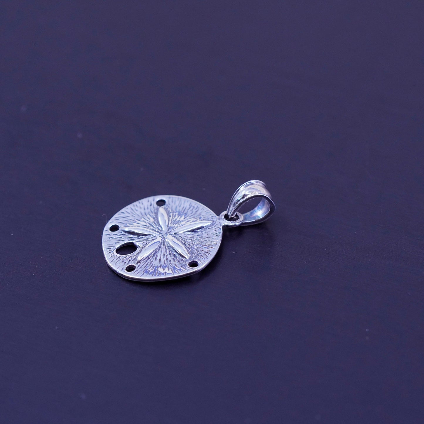 Antique Sterling silver handmade charm, 925 sand dollar pendant