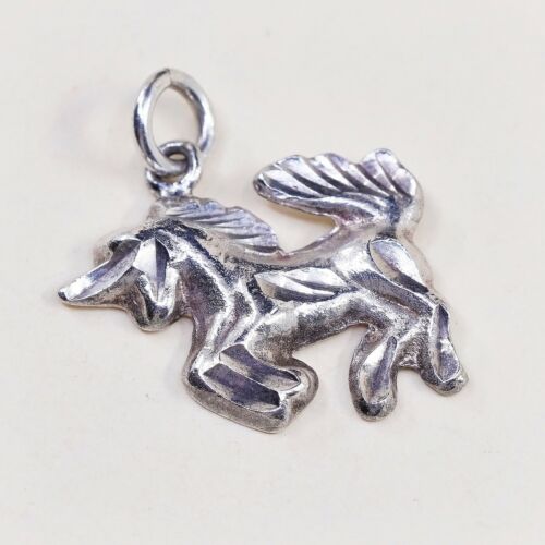 Vintage Sterling Silver Handmade Pendant, Sailing Unicorn 925 Charm, Stamped 925