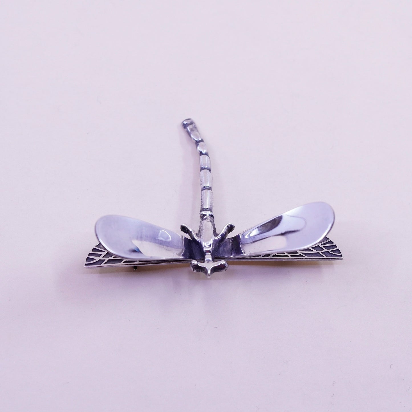 Vintage Sterling silver handmade brooch, 925 dragonfly pin