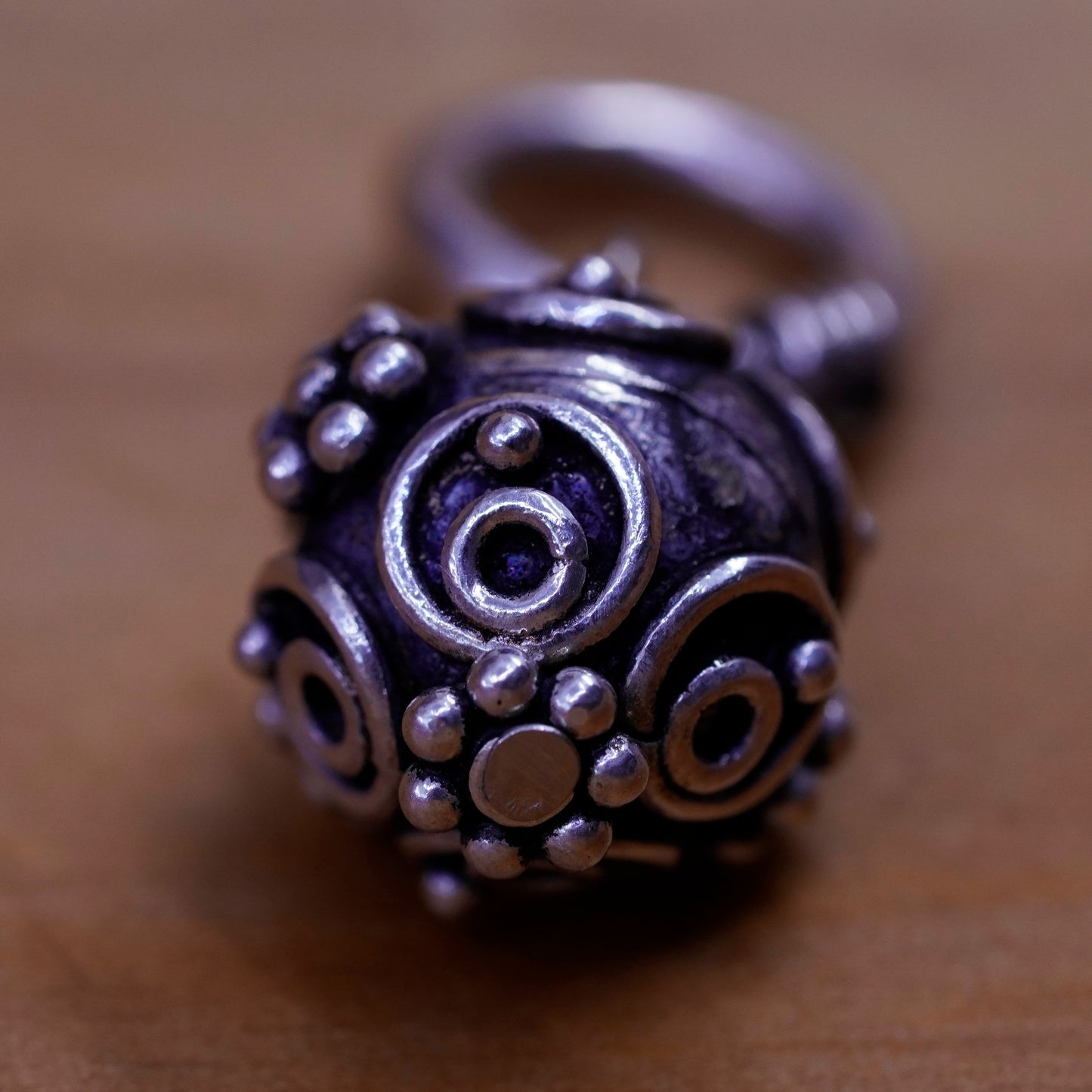 Vintage Sterling silver handmade pendant, 925 bead charm